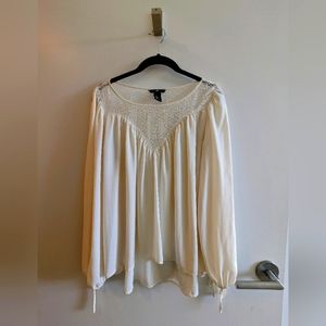 H&M Cream Long-Sleeved Blouse